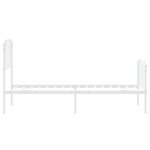 vidaXL Cadre de lit métal sans matelas avec pied de lit blanc 80x200cm