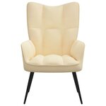 vidaXL Chaise de relaxation Blanc crème Velours