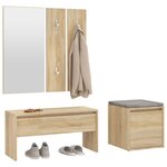 vidaXL Ensemble de meubles de couloir Chêne sonoma Bois d'ingénierie
