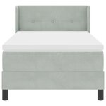 Lit à ressort avec matelas vidaXL Gris clair 90x200 cm Velours