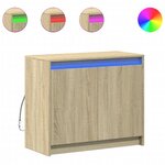 vidaXL Buffet avec LED chêne sonoma 72x34x61 cm bois d'ingénierie