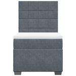 vidaXL Sommier à lattes de lit et matelas Gris foncé 90x200 cm Velours