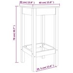 vidaXL Chaises de bar lot de 2 blanc 40x40x78 cm bois de pin solide