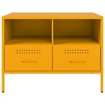 vidaXL Meuble TV 2Pièces jaune moutarde 68x39x50 5cm acier laminé à froid