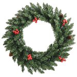 vidaXL Arbres de Noël artificiels 2 Pièces et couronne  guirlande et LED