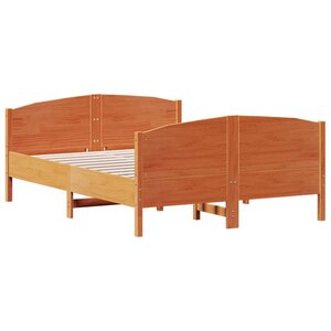 vidaXL Cadre de lit sans matelas cire marron 140x190cm bois pin massif