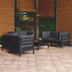 vidaXL Salon de jardin 7 Pièces avec coussins bois de pin massif