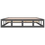 vidaXL Cadre de lit Gris 135x190 cm Double Bois massif