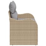 canapé de jardin 2 places vidaXL avec rangement et coussins beige en poly rotin
