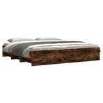 vidaXL Cadre de lit chêne fumé 200x200 cm bois d'ingénierie