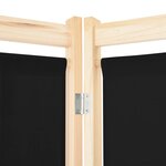 vidaXL Cloison de séparation 5 panneaux Noir 200 x 170 x 4 cm Tissu