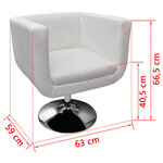 vidaXL Chaises de bar lot de 2 blanc similicuir