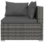vidaXL Salon de jardin 5 Pièces avec coussins résine tressée gris