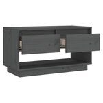 vidaXL Meuble TV Gris 74x34x40 cm Bois de pin massif