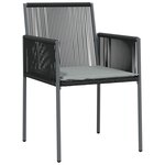 vidaXL Ensemble à manger de jardin coussins 7 Pièces noir rotin et acier