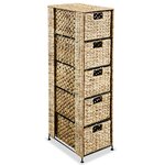 vidaXL Unité de rangement avec 5 paniers 25 5x37x100 cm Jacinthe d'eau