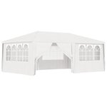 vidaXL Tente de réception et parois latérales 4x6 m Blanc 90 g/m²