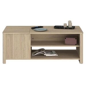 Table basse BETTY rectangulaire - En panneau de particules revetu papier - chêne - Classique - 110 x 42 x 60 cm