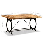 vidaXL Table à manger Bois de manguier brut 180 cm