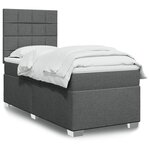 vidaXL Sommier à lattes de lit et matelas Gris foncé 90x190 cm Tissu