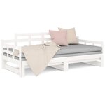 vidaXL Lit coulissant sans matelas blanc 2x(90x190) cm