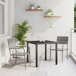 vidaXL Ensemble de jardin 3 pièces gris poly rattan