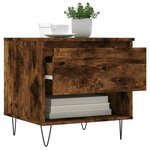 vidaXL Table basse chêne fumé 50x46x50 cm bois d'ingénierie