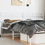 vidaXL Tête de lit métal blanc 200 cm