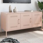 vidaXL Meuble TV rose 100 5x39x50 5 cm acier
