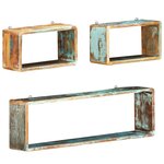 vidaXL Ensemble d'étagère cube 3 Pièces Bois solide de récupération