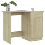 Bureau table poste de travail meuble d'ordinateur informatique étude chêne sonoma 100 x 50 x 76 cm bois d’ingénierie brun 02_0023634