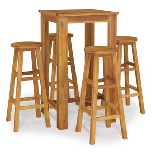 vidaXL Ensemble de bar de jardin 5 Pièces bois d'acacia solide