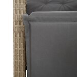 vidaXL Ensemble à manger de jardin et coussins 7 Pièces beige poly rotin