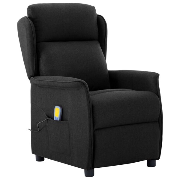 vidaXL Chaise de massage en tissu noir