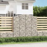 vidaXL Paniers à gabions arqués 7 Pièces 200x50x200/220 cm Fer galvanisé