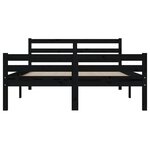 vidaXL Cadre de lit sans matelas noir bois massif 140x190 cm