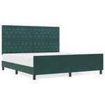 Cadre de lit vidaXL en vert foncé  180x200 cm  velours