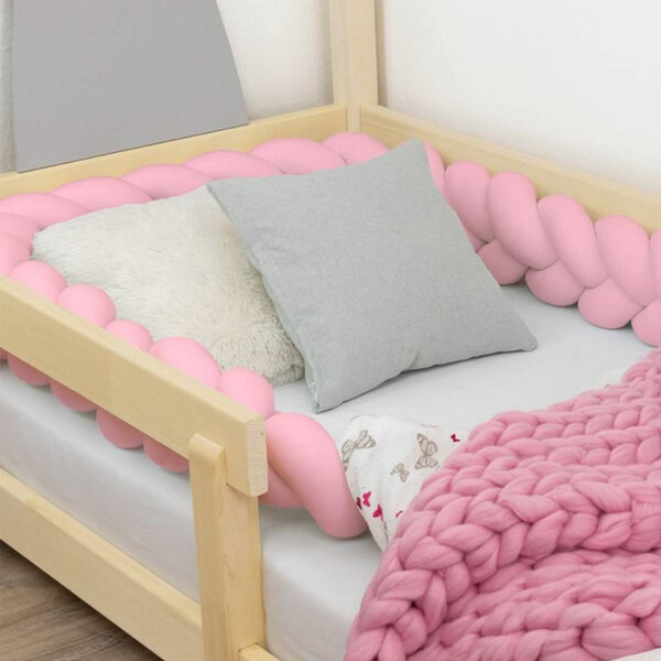 Tour de lit tressé enfant et adulte - Rose - 20 x 550 cm