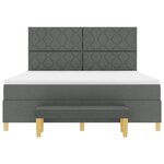 vidaXL Lit à ressorts avec matelas et banc gris foncé 180x200 cm en tissu