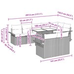 vidaXL Ensemble de canapé de jardin 9 pièces avec coussins beige en poly rotin
