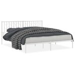 vidaXL Cadre de lit métal avec tête de lit blanc 183x213 cm