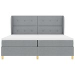 Lit à ressorts vidaXL avec matelas en gris clair  200x200 cm  tissu