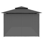 vidaXL Belvédère avec rideaux 600x298x270 cm Anthracite