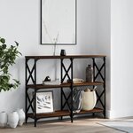 vidaXL Table console chêne marron 100x28x80 5 cm bois d'ingénierie