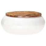 vidaXL Table basse Blanc 68x68x30 cm Bois de récupération solide