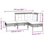 vidaXL Salon de jardin 11 Pièces avec coussins Gris Résine tressée