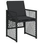 vidaXL Ensemble à manger de jardin coussins 7 Pièces noir résine tressée