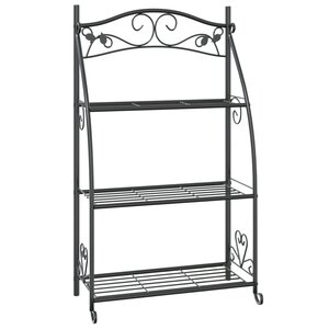 vidaXL Étagère à fleurs Noir 56x30x96 cm Acier