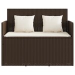 vidaXL Banc de jardin avec coussins marron résine tressée