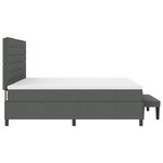 vidaXL Lit à ressorts avec matelas et banc gris foncé 200x200 cm Tissu